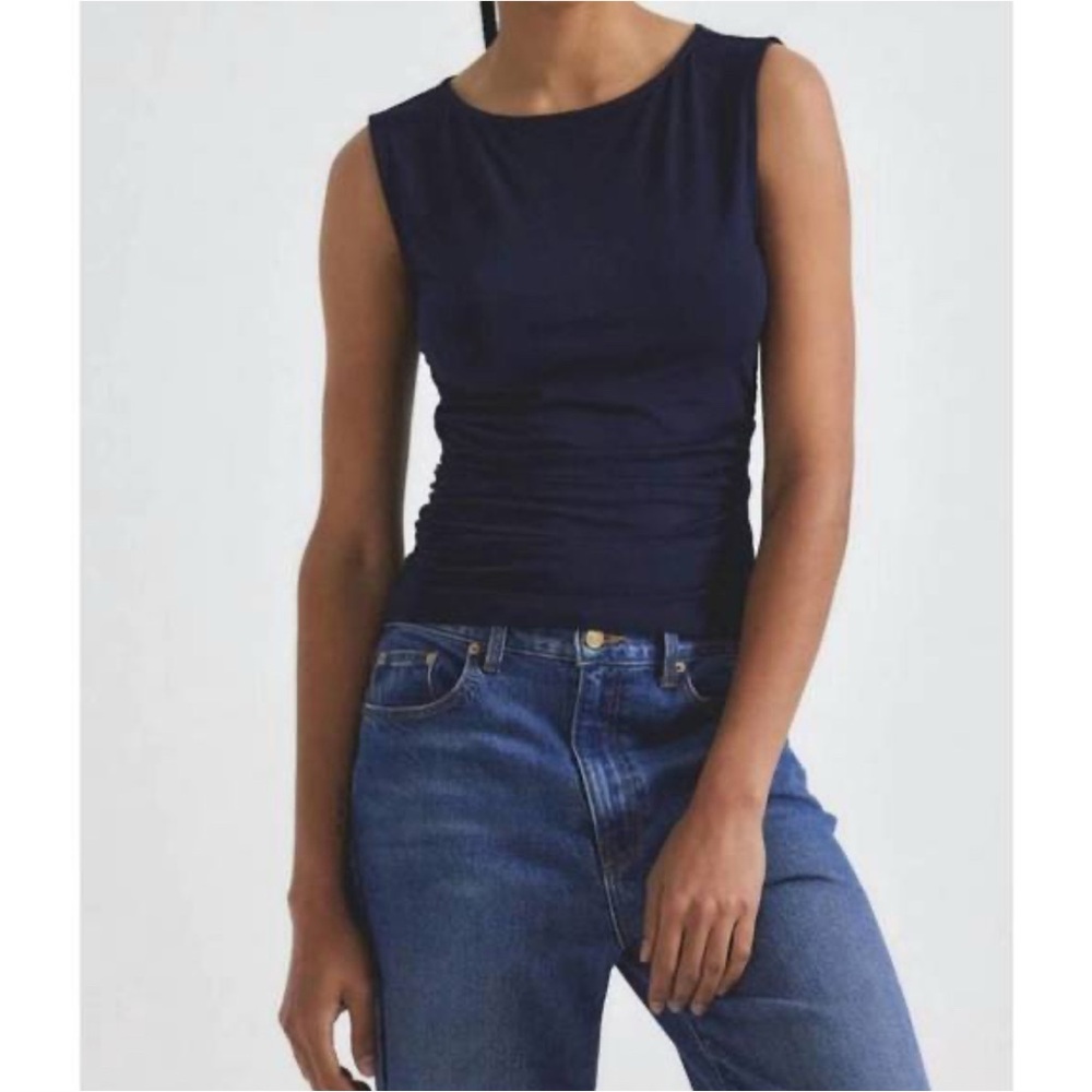 NWT Derek Lam 10 Crosby Women's Sophia Top Navy Size Medium